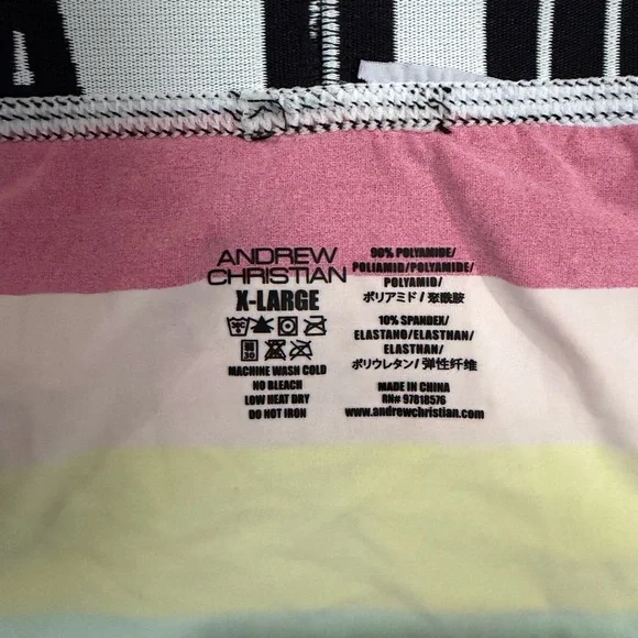 Andrew Christian Pastel Stripe Briefs - Picture 3 of 3